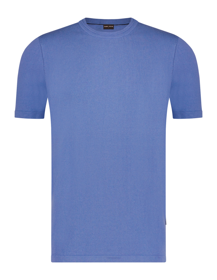 Afbeelding van NIELS MID BLUE Knitted T-Shirt - Saint Steve